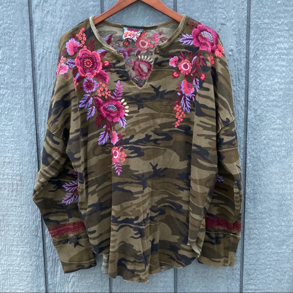 Johnny Was Britton V-Neck Top 2XL